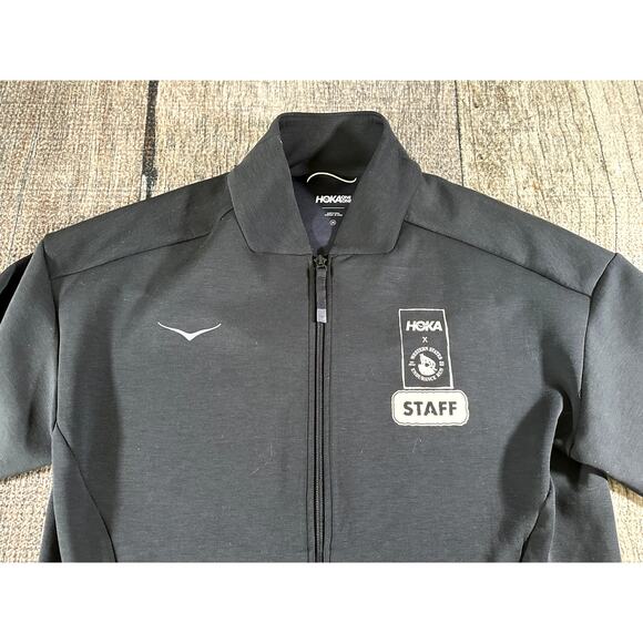 Hoka Kaitoro Knit Staff Jacket Mens Med Black Western States Track Athleisure - Picture 2 of 10